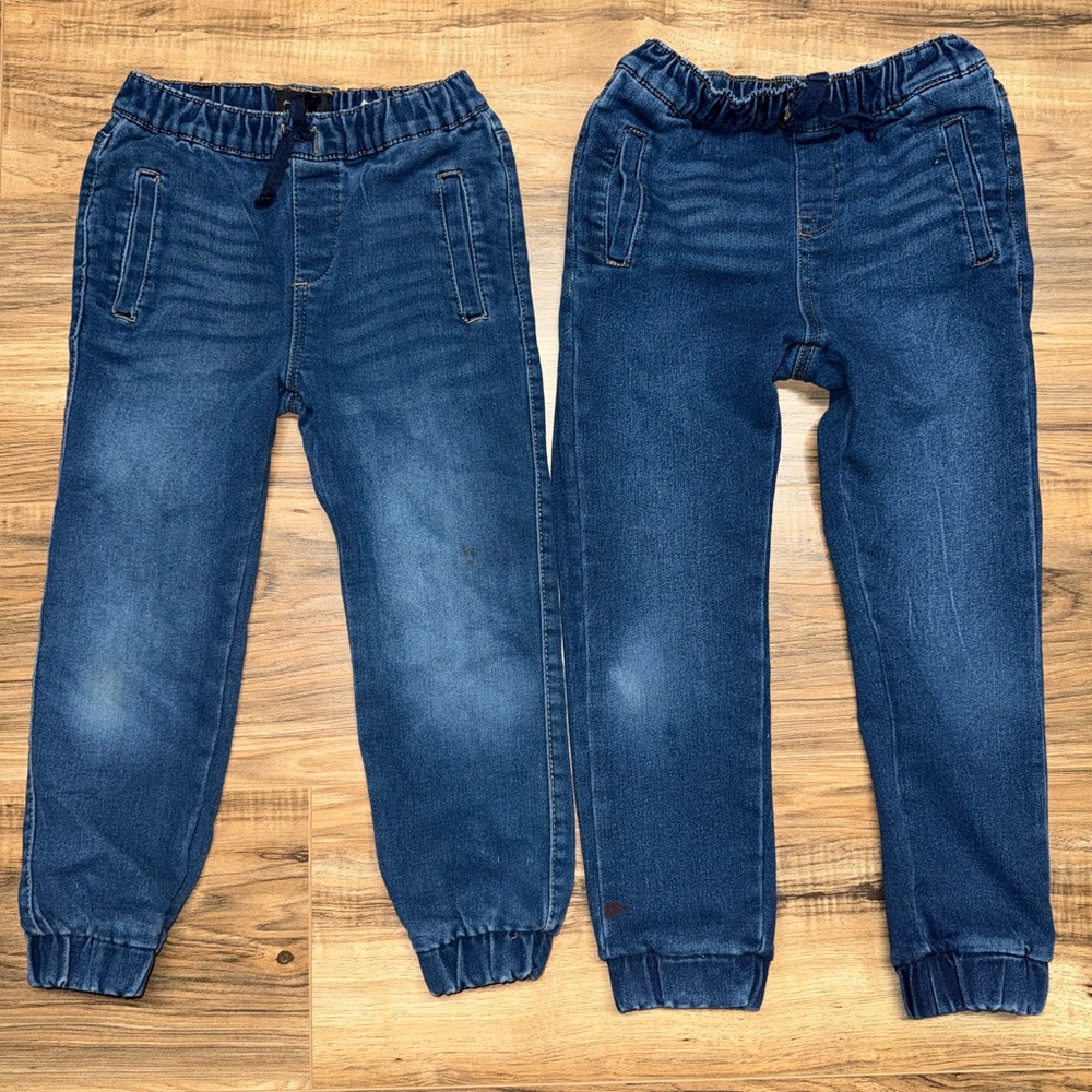 (2) 7 for All Mankind Kids Blue Denim Joggers